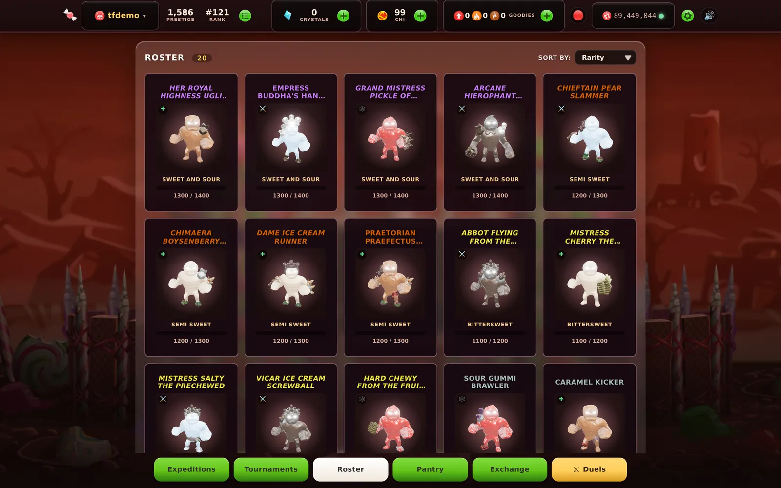 Build a roster of fighters, each with real moves and armor